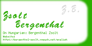 zsolt bergenthal business card